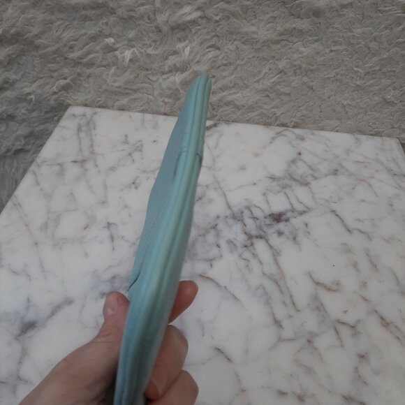 Coach Leather Wristlet Pouch Blue Leather - Picture 8 of 8